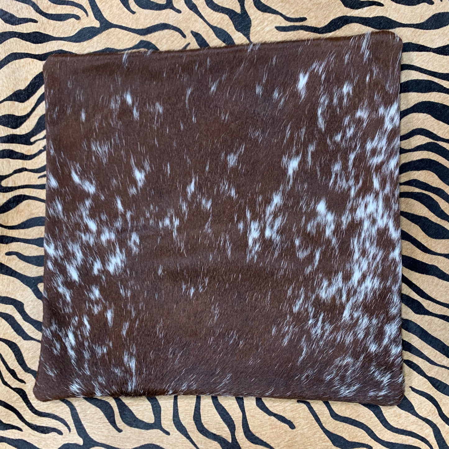 Cowhide Pillows Cushion Covers Leather Real Cow Hide Skin Patchwork 15.5" x 15.5"