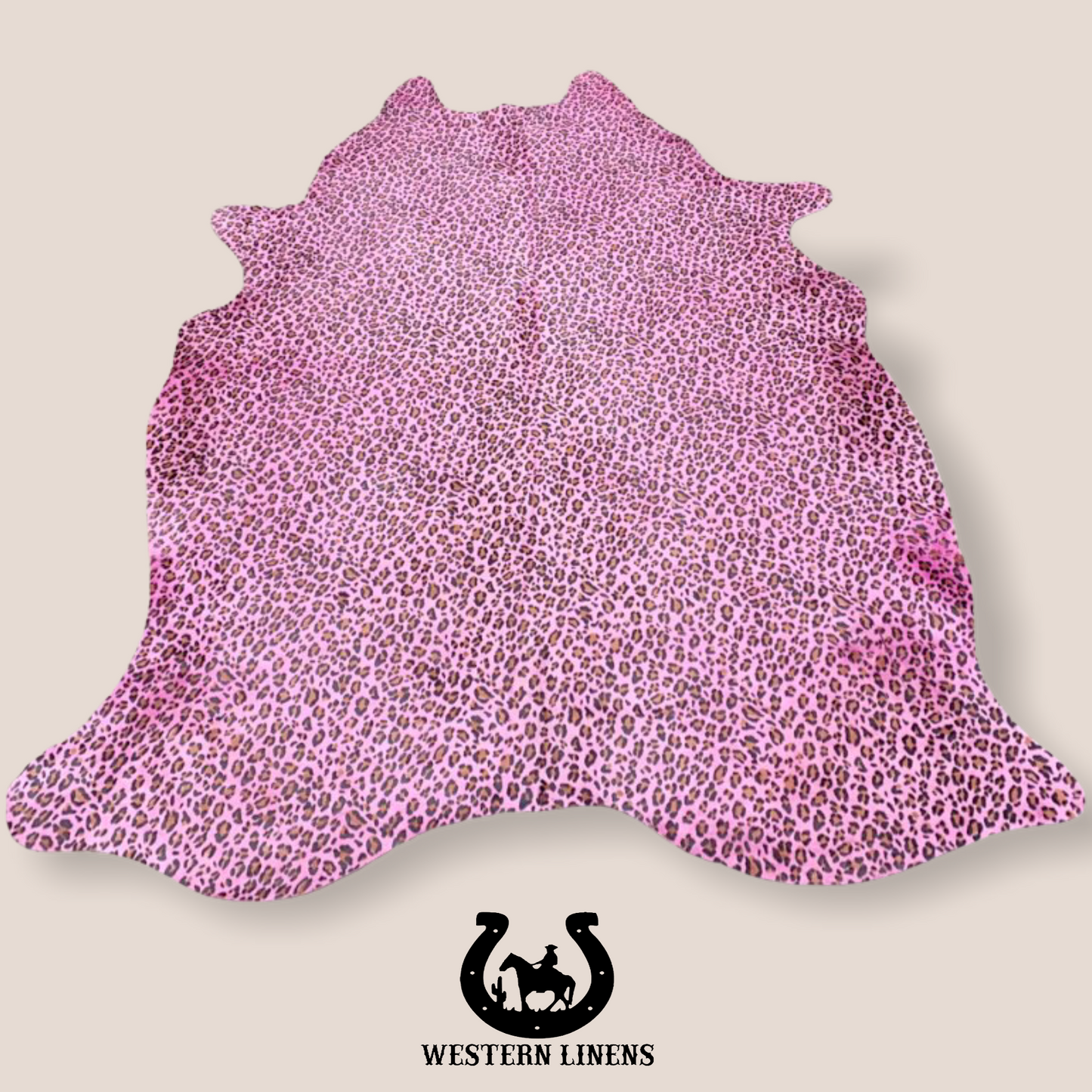 Pink Leopard Print Cowhide