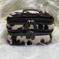 Cowhide Make up Bag Brown and White