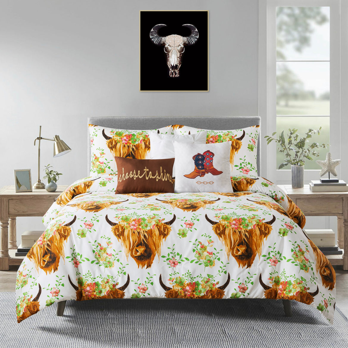 Highland Cow 6pc Comforter Duvet Set