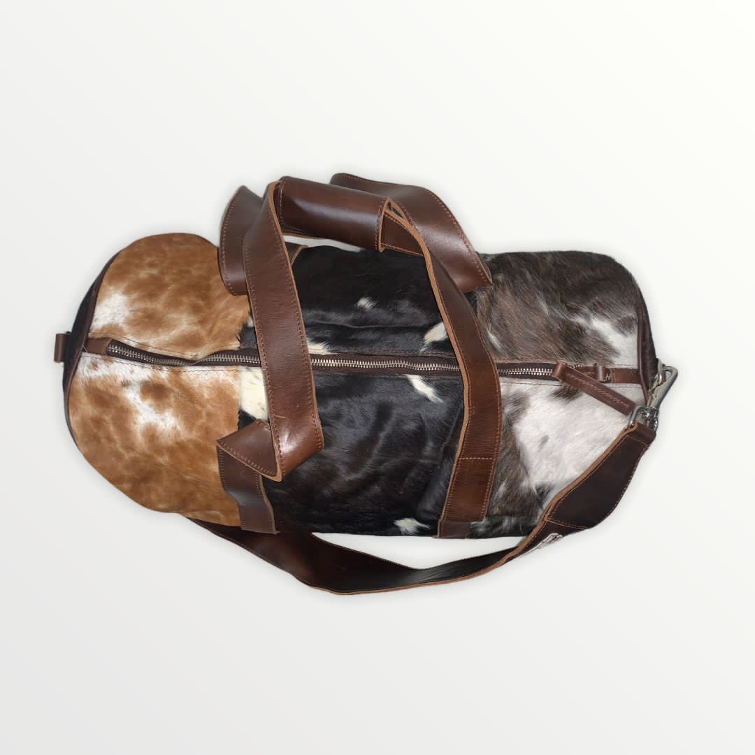 Exotic multi patchwork Classic Cowhide Duffle Bag