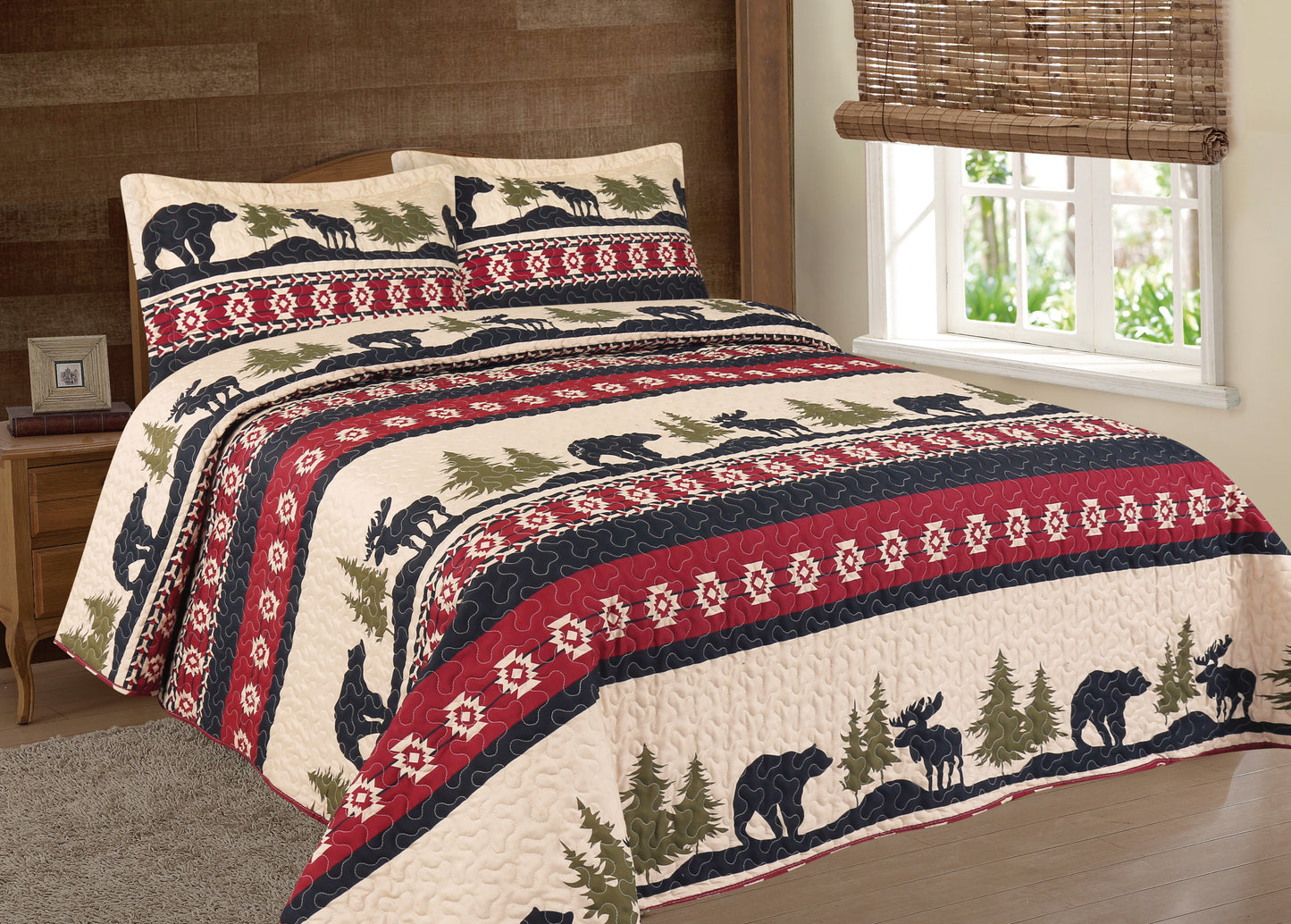 Bears in the mountain 3pc Bedspread