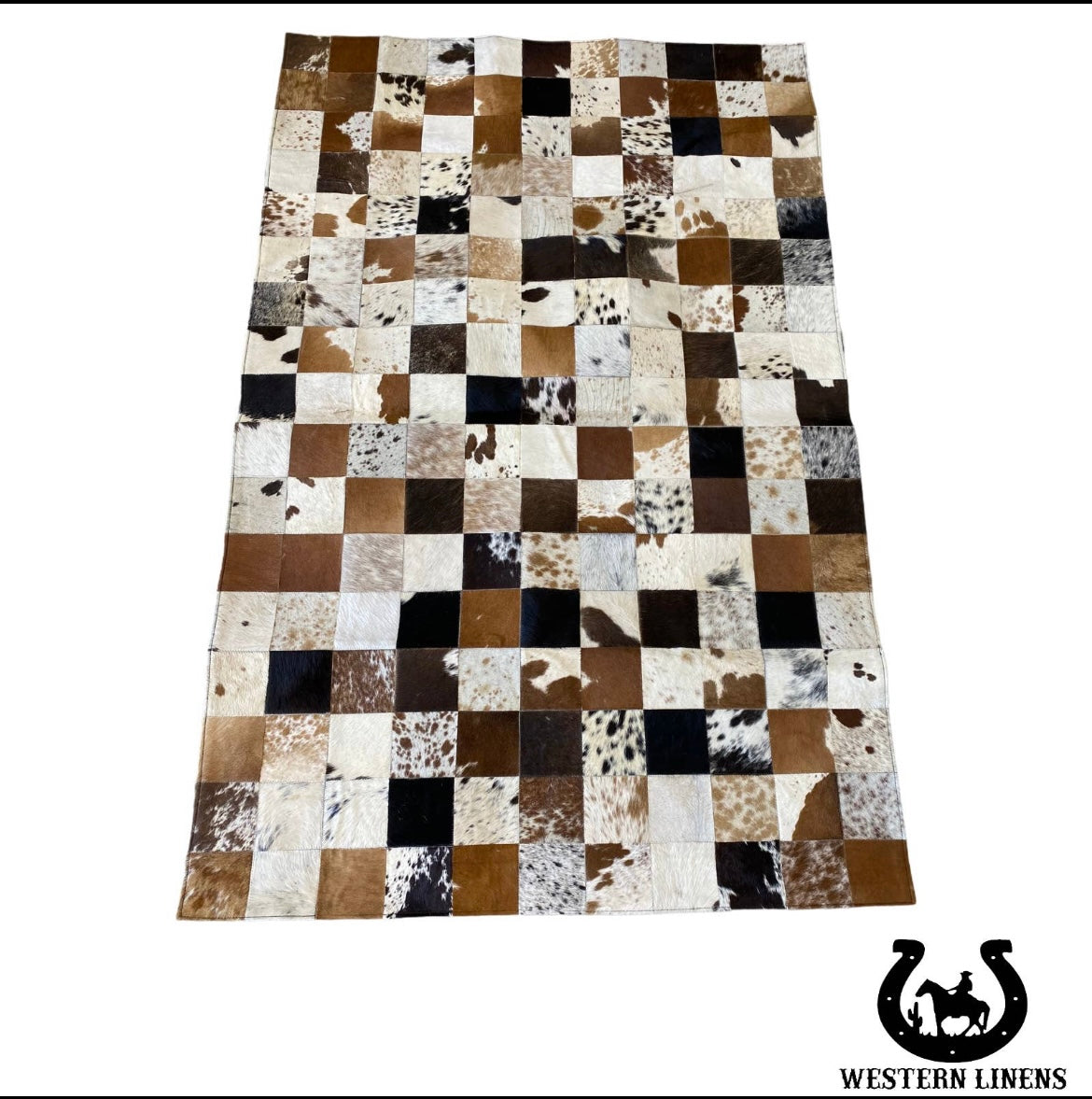 Square cowhide Patchwork Rug