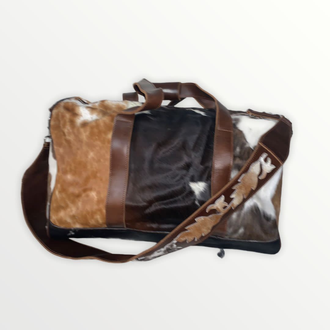 Exotic multi patchwork Classic Cowhide Duffle Bag