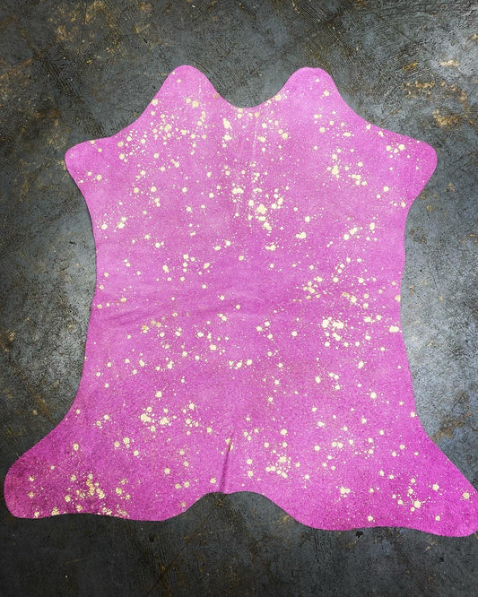 Suede pink calve with Gold Flakes