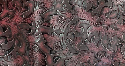 Floral embossed leather