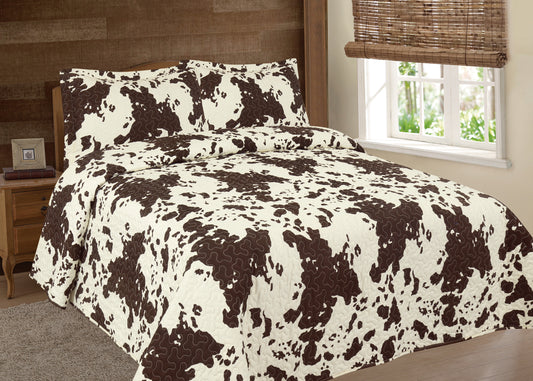 3pc Cow Print bedspread
