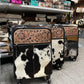 Tooled leather cowhide luggage