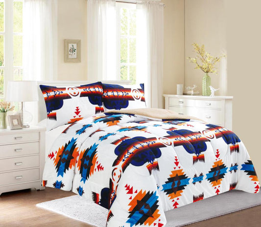 White Western Style 3Pc Bed Set